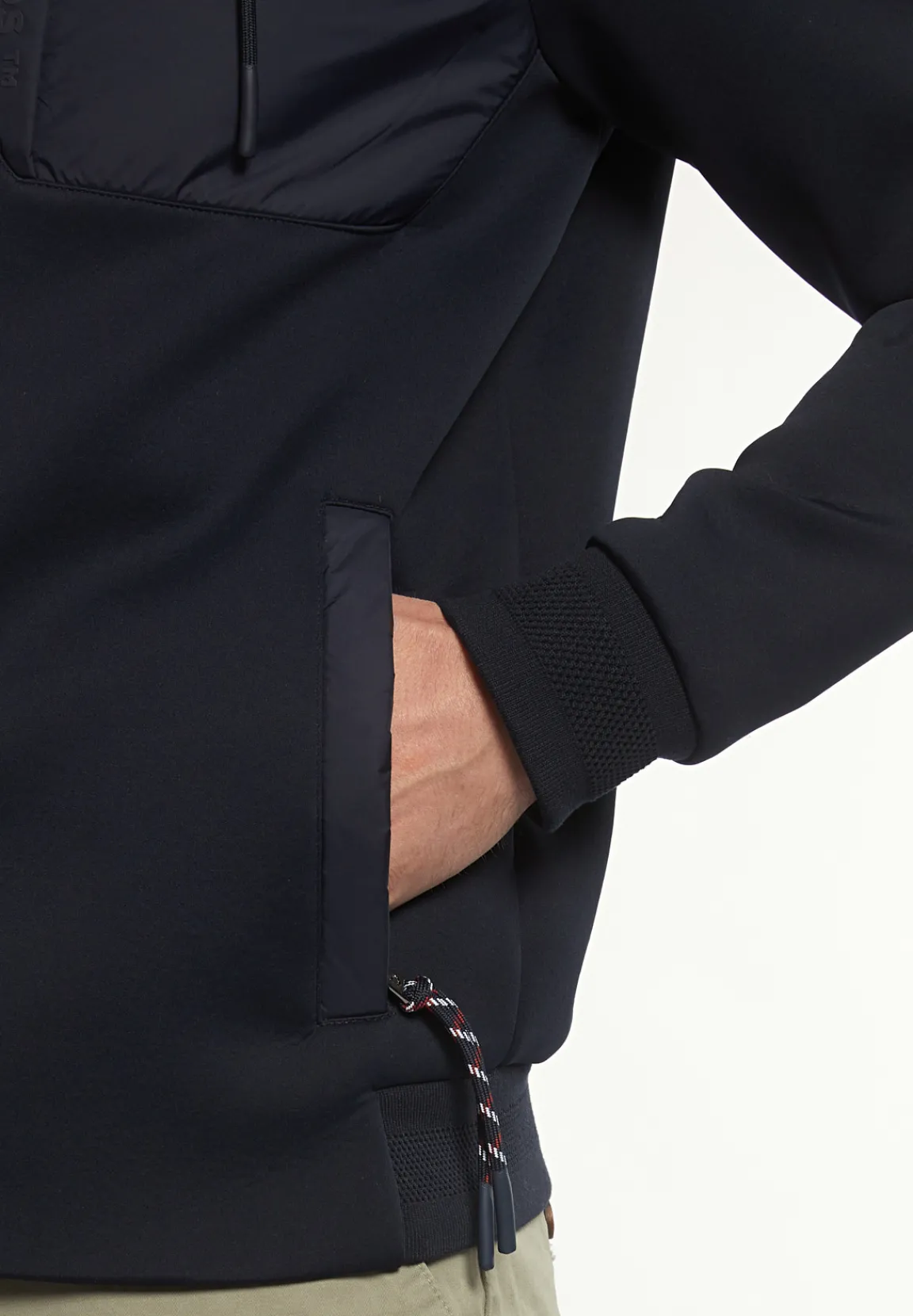 Hot River Woods Neopreen jas met kap borstzak navy -