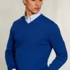 Sale River Woods Normal fit basic katoenen V-hals trui nile mix -