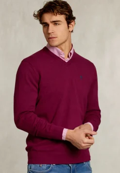 Online River Woods Normal fit basic katoenen V-hals trui cuberdon mix -