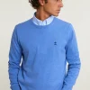 Online River Woods Normal fit basic katoenen trui ronde hals lt hamptons blue mix -
