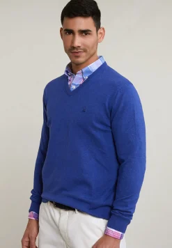 Online River Woods Normal fit basic katoenen V-hals trui lt lake mix -