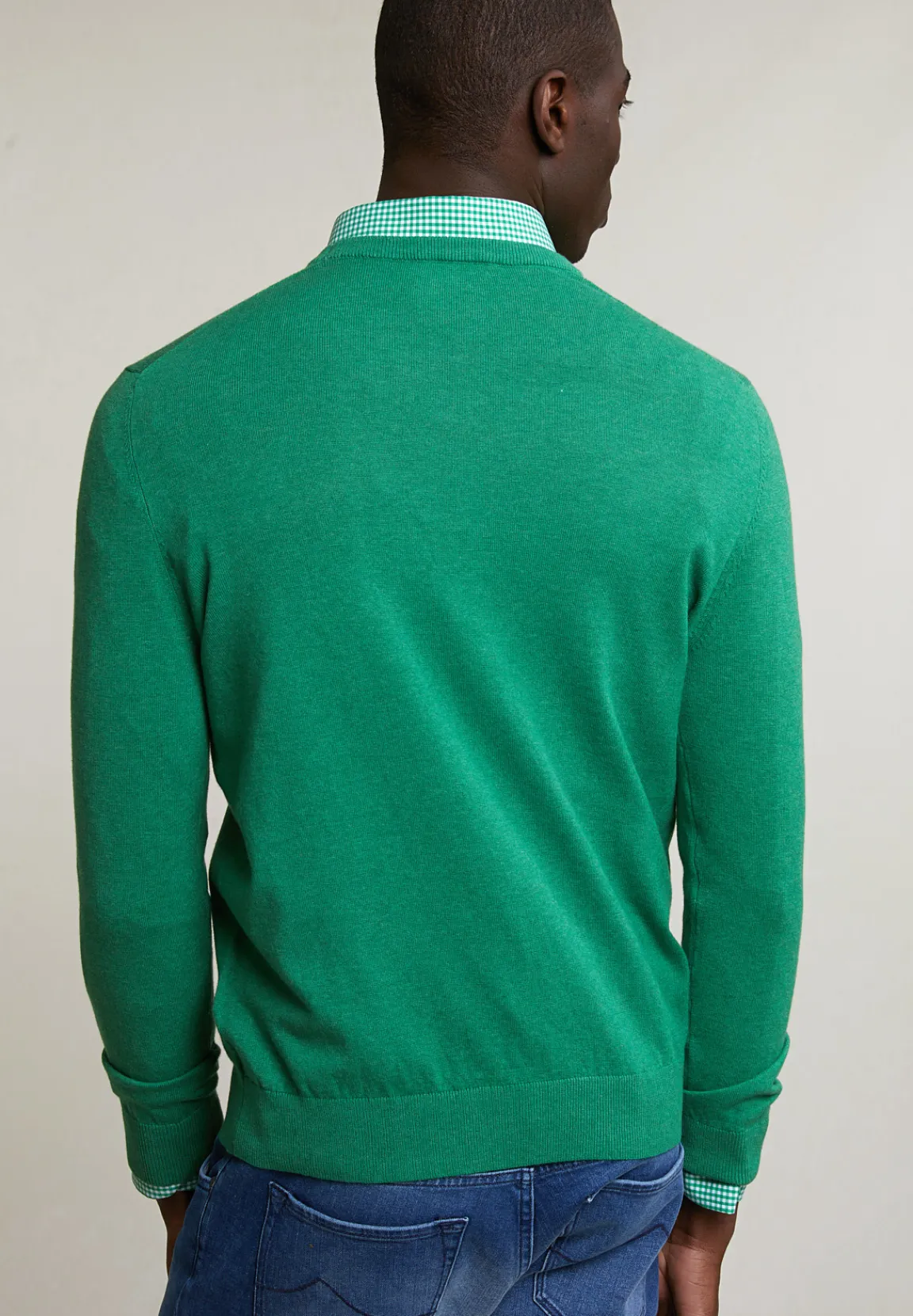 Online River Woods Normal fit basic katoenen trui ronde hals bean mix -