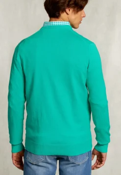 Outlet River Woods Normal fit basic katoenen V-hals trui moscow mule -