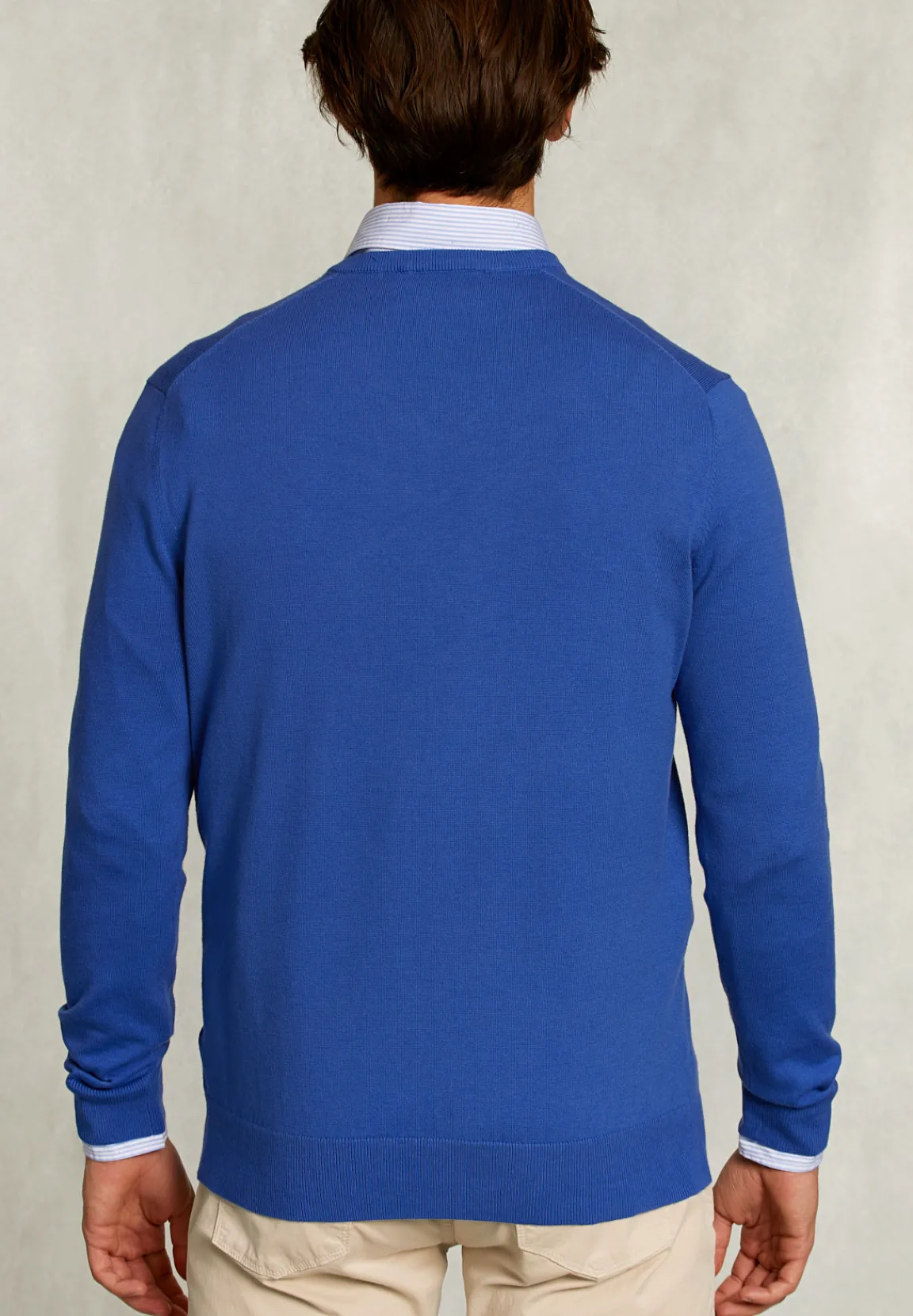 Best River Woods Normal fit basic katoenen V-hals trui delta -