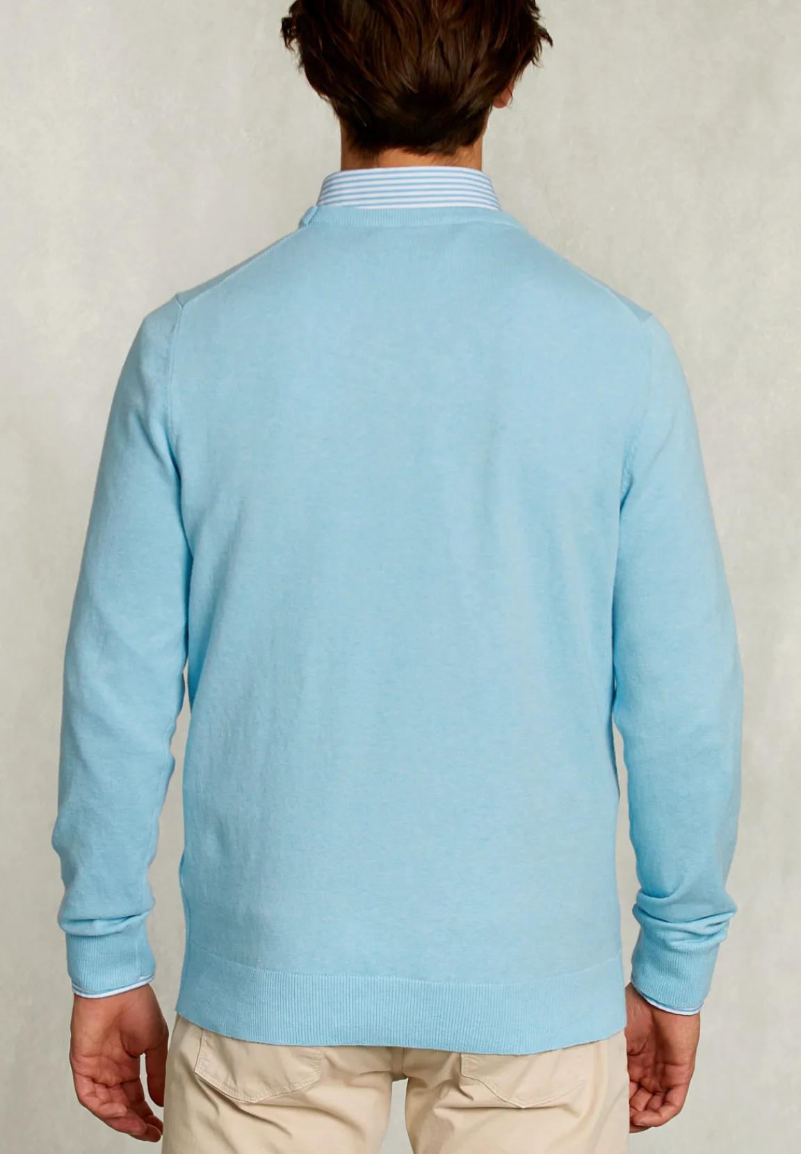 Sale River Woods Normal fit basic katoenen trui ronde hals bora bora mix -