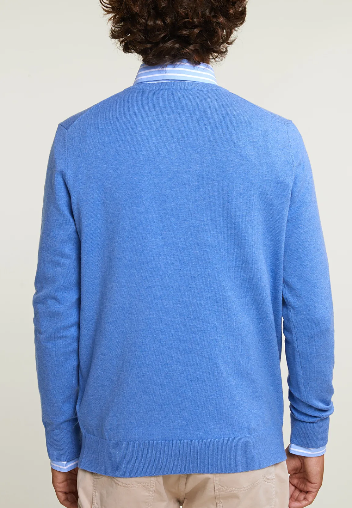 Online River Woods Normal fit basic katoenen trui ronde hals lt hamptons blue mix -
