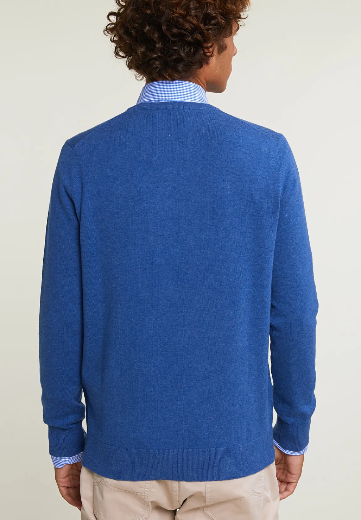 Sale River Woods Normal fit basic katoenen trui ronde hals hamptons blue mix -
