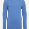 Sale River Woods Normal fit basic trui ronde hals blue azure mix -