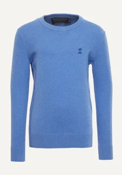 Sale River Woods Normal fit basic trui ronde hals blue azure mix -