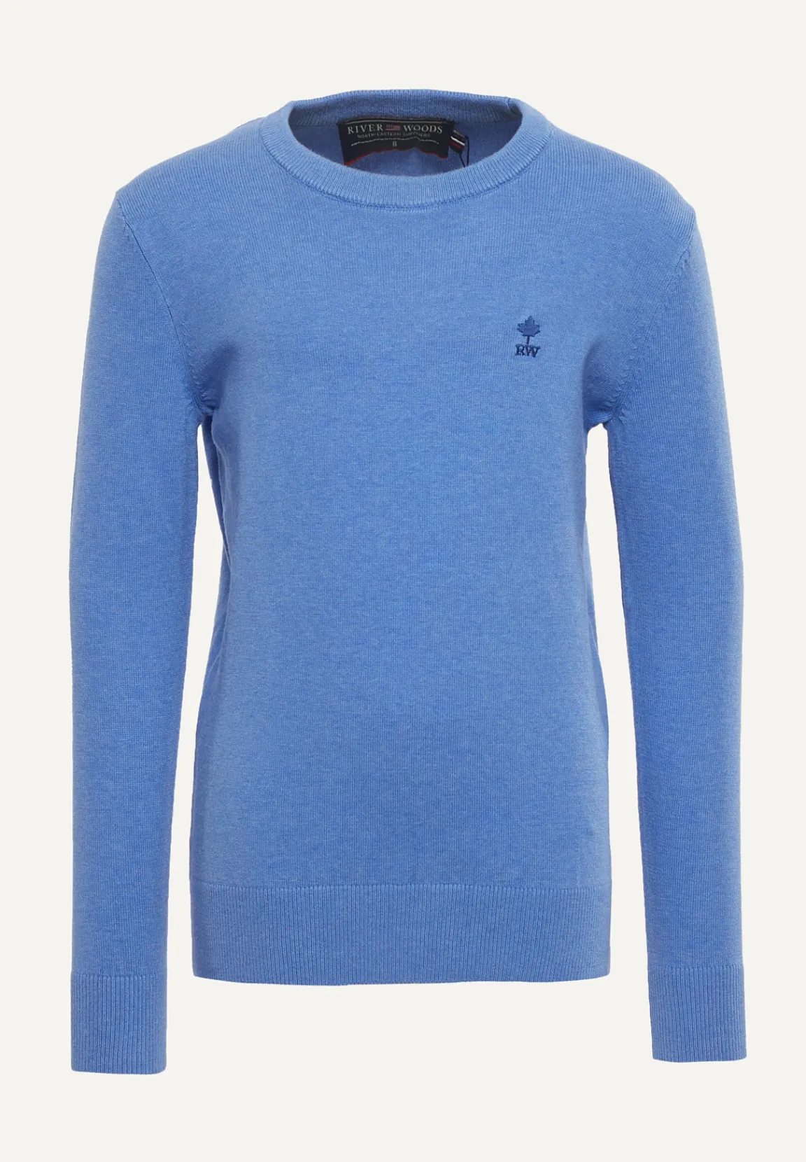Sale River Woods Normal fit basic trui ronde hals blue azure mix -