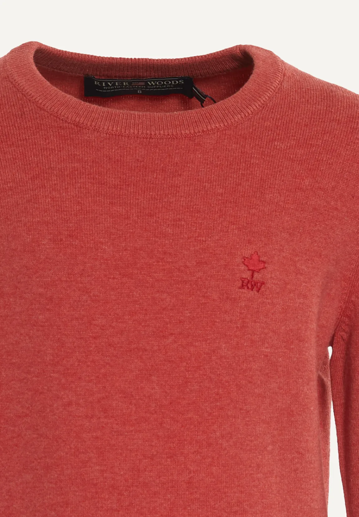 Online River Woods Normal fit basic trui ronde hals cherry mix -