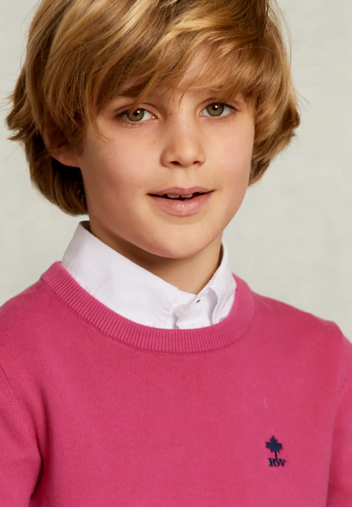 Clearance River Woods Normal fit basic trui ronde hals amaranth -