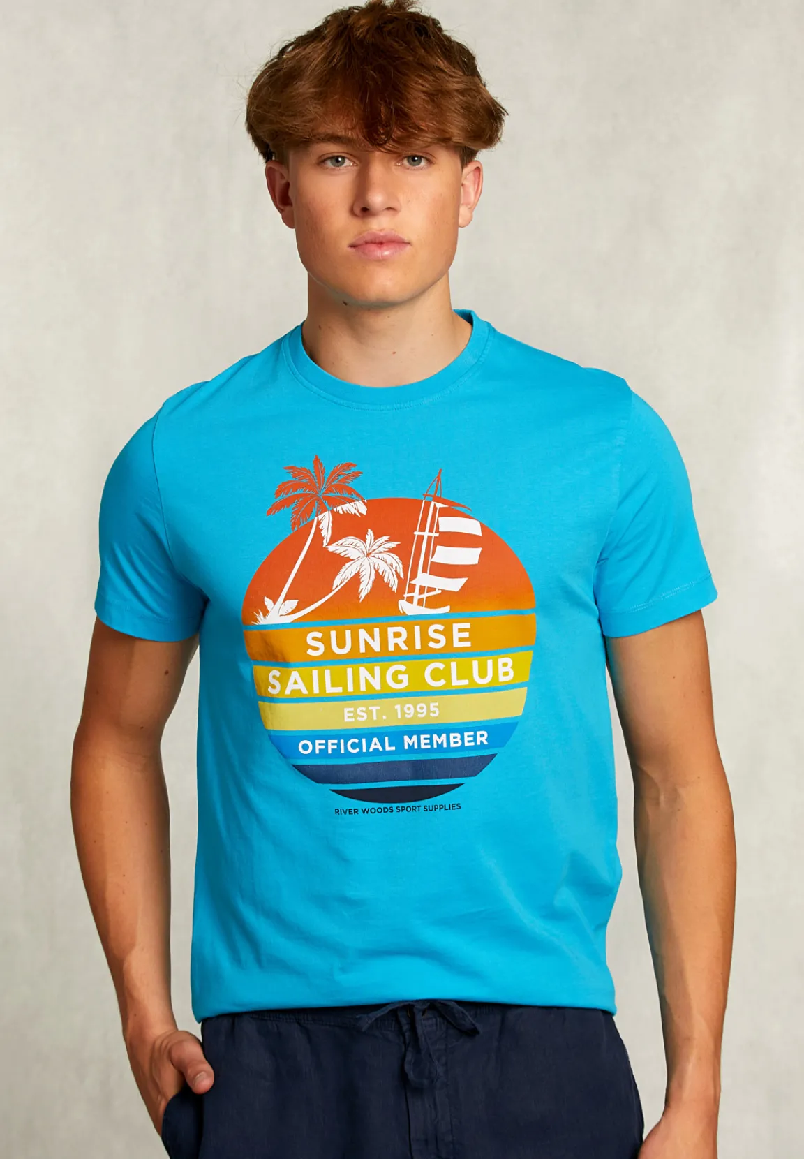 Online River Woods Normal fit basic T-shirt aruba -