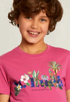 Discount River Woods Normal fit basic T-shirt amaranth -
