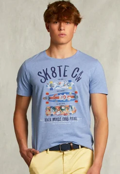 Best River Woods Normal fit basic T-shirt blue gin mix -