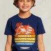 Outlet River Woods Normal fit basic T-shirt blue oxford -