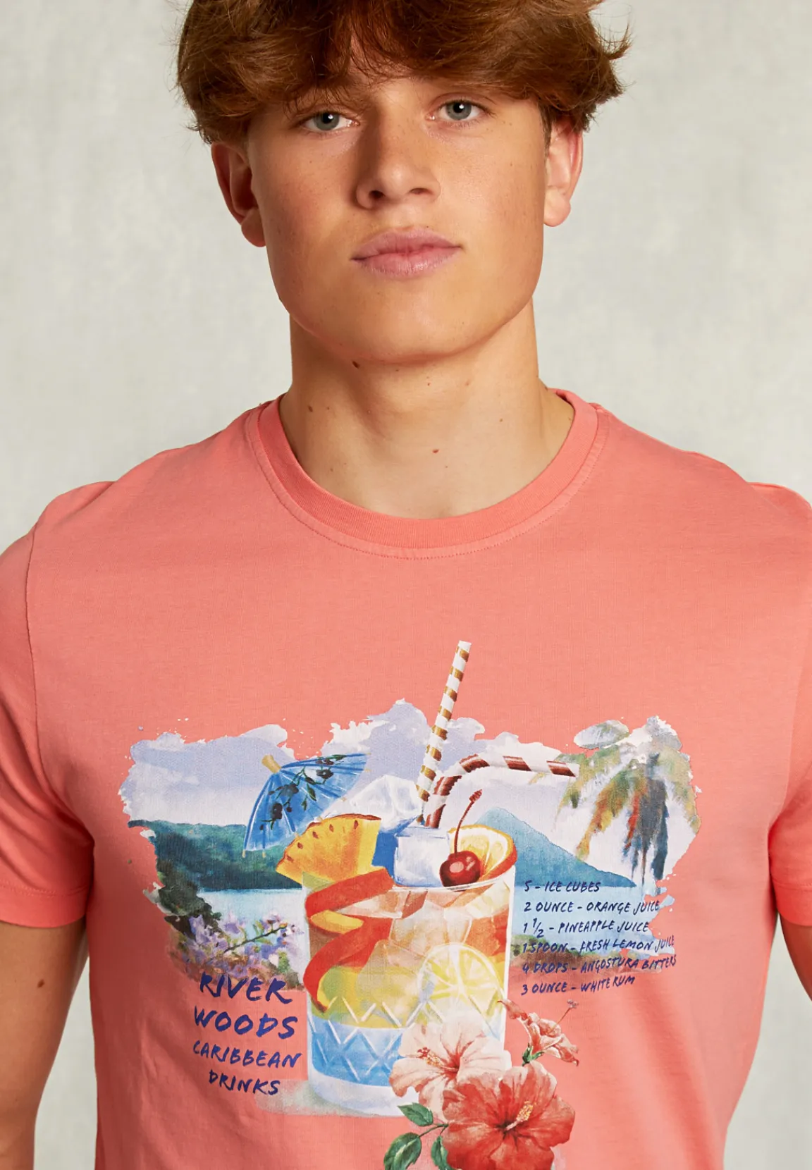 Fashion River Woods Normal fit basic T-shirt bellini -