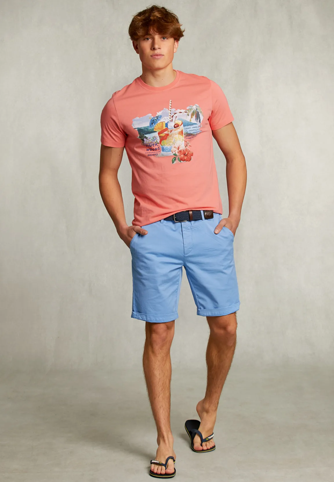 Fashion River Woods Normal fit basic T-shirt bellini -