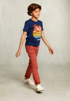 Outlet River Woods Normal fit basic T-shirt blue oxford -