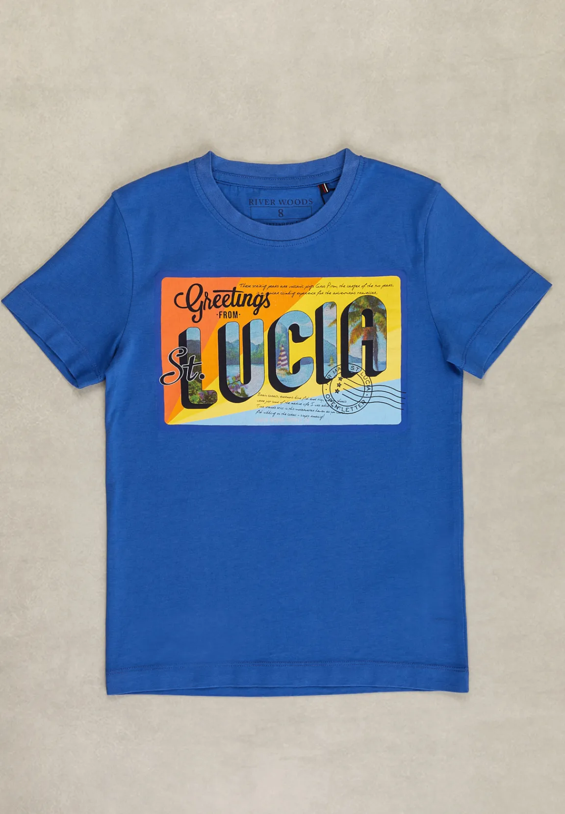 New River Woods Normal fit basic T-shirt caribbean blue -