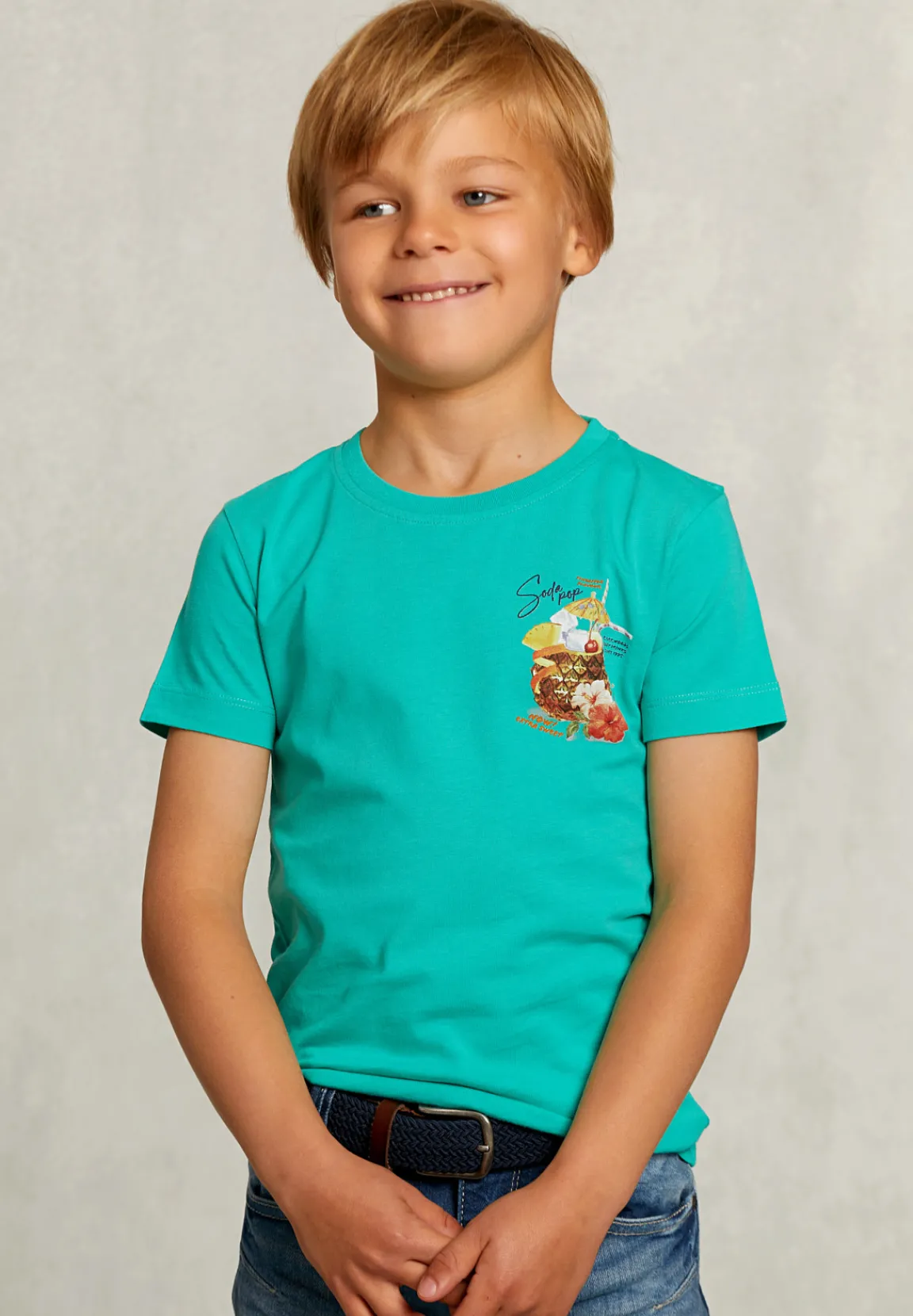 Online River Woods Normal fit basic T-shirt citrus groen -