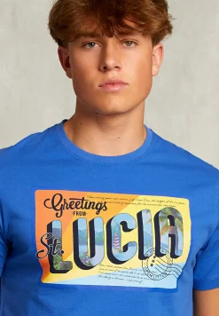 Online River Woods Normal fit basic T-shirt carribean blauw -