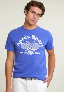 Discount River Woods Normal fit basic T-shirt korte mouwen reef blue -