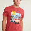 Clearance River Woods Normal fit basic T-shirt korte mouwen scarlet mix -
