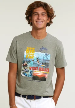 Hot River Woods Normal fit basic T-shirt korte mouwen safari mix -