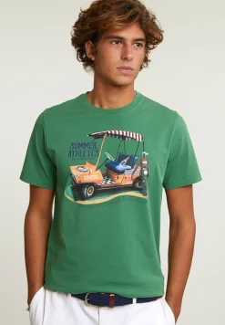 Online River Woods Normal fit basic T-shirt korte mouwen belize green -