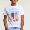 Discount River Woods Normal fit basic T-shirt korte mouwen wit -