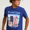 Fashion River Woods Normal fit basic T-shirt korte mouwen royal blue -