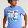 Hot River Woods Normal fit basic T-shirt korte mouwen caribbean blue -