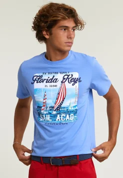 Hot River Woods Normal fit basic T-shirt korte mouwen caribbean blue -