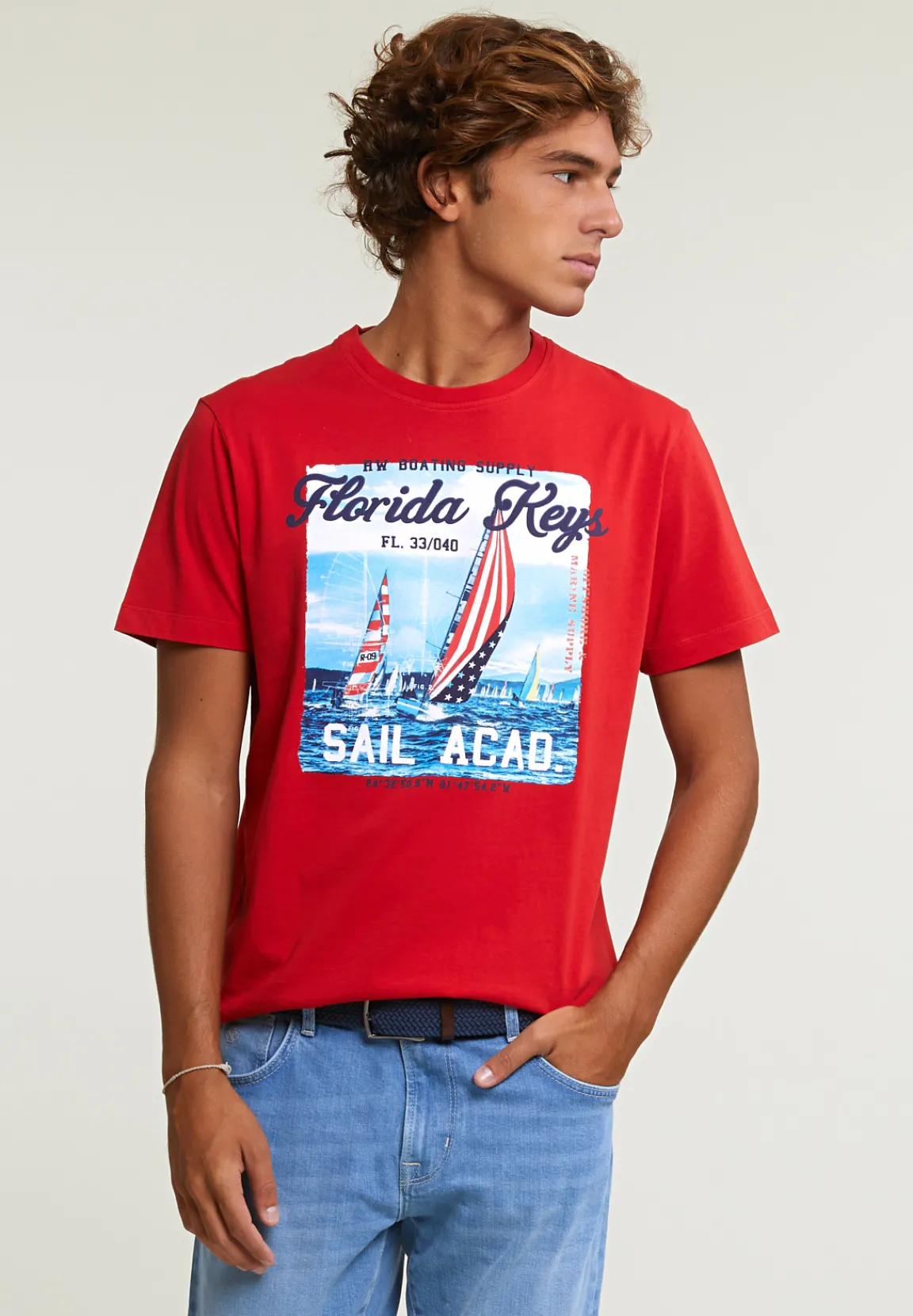 Fashion River Woods Normal fit basic T-shirt korte mouwen harvard red -