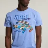 Outlet River Woods Normal fit basic T-shirt korte mouwen lt hamptons blue mix -