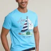 Outlet River Woods Normal fit basic T-shirt korte mouwen acqua -