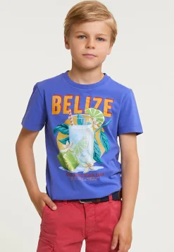 Hot River Woods Normal fit basic T-shirt korte mouwen reef blue -