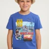 Outlet River Woods Normal fit basic T-shirt korte mouwen hamptons blue mix -