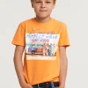 Clearance River Woods Normal fit basic T-shirt korte mouwen peach -