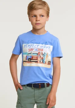 Best River Woods Normal fit basic T-shirt korte mouwen carribean blue -