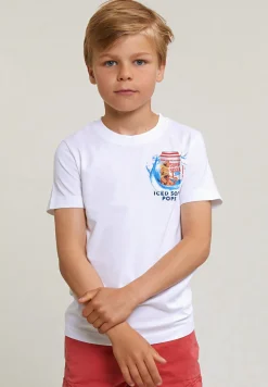 Sale River Woods Normal fit basic T-shirt korte mouwen wit -