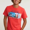 Best River Woods Normal fit basic T-shirt korte mouwen cornell red -
