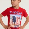 Best River Woods Normal fit basic T-shirt korte mouwen harvard red -