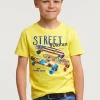 Clearance River Woods Normal fit basic T-shirt korte mouwen lemonade -