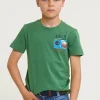 New River Woods Normal fit basic T-shirt korte mouwen belize green -