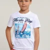 Hot River Woods Normal fit basic T-shirt korte mouwen wit -