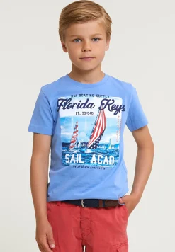 Sale River Woods Normal fit basic T-shirt korte mouwen sky -