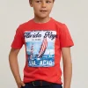 Clearance River Woods Normal fit basic T-shirt korte mouwen cornell red -