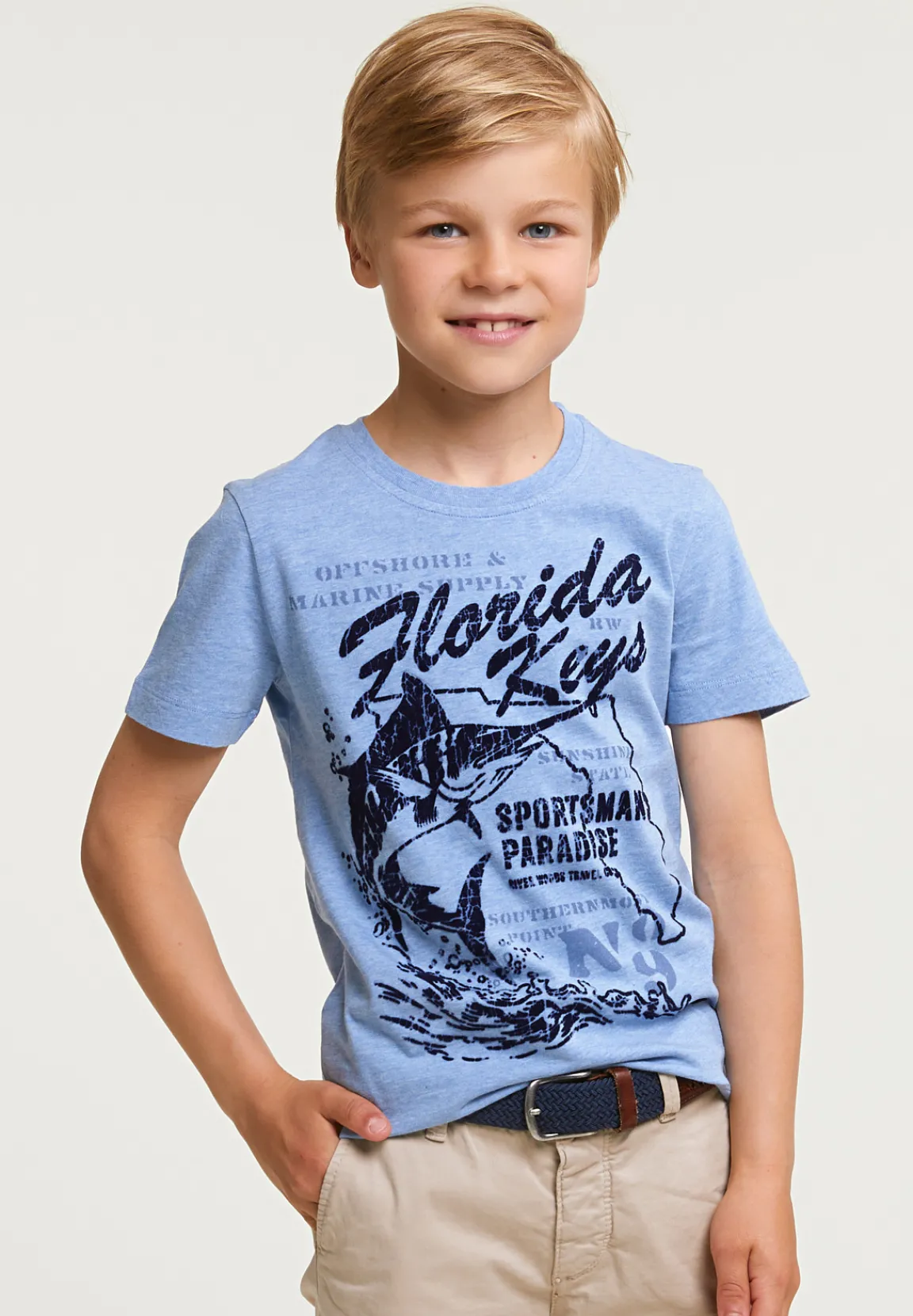 New River Woods Normal fit basic T-shirt korte mouwen seashore mix -